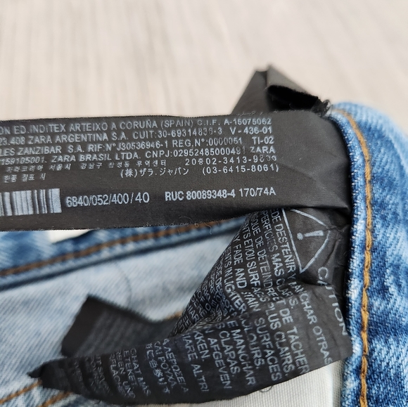 Zara The Bliss Straight Ripped Jeans - Size 40 / 8 - Picture 4 of 7